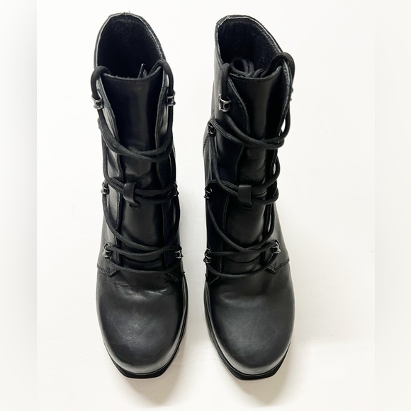 Sorel Womens Black Joan of Arctic III Wedge Lace Up Leather Boots Size 9.5 - Picture 4 of 9